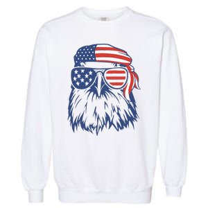 Patriotic Eagle 4th Of July Sunglasses USA American Flag Garment-Dyed Sweatshirt