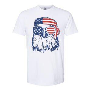 Patriotic Eagle 4th Of July Sunglasses USA American Flag Softstyle CVC T-Shirt