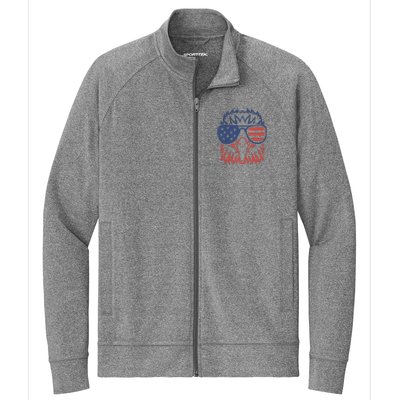 Patriotic Eagle 4th of July USA American Flag Design Stretch Full-Zip Cadet Jacket