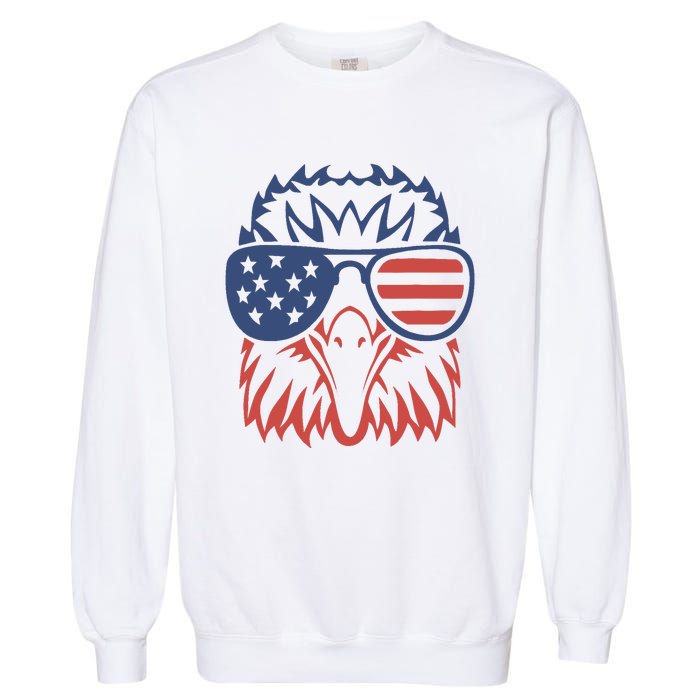 Patriotic Eagle 4th of July USA American Flag Design Garment-Dyed Sweatshirt