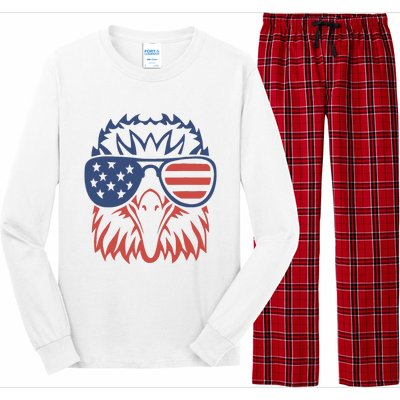 Patriotic Eagle 4th of July USA American Flag Design Long Sleeve Pajama Set