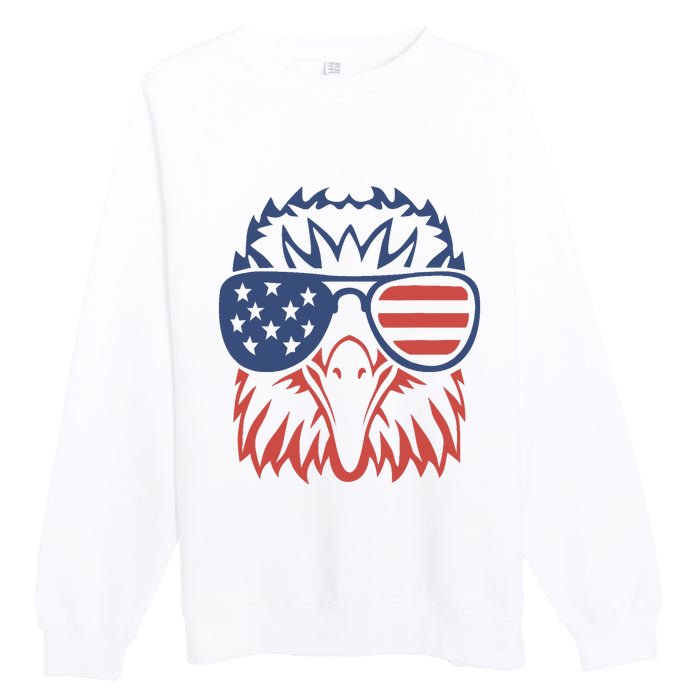 Patriotic Eagle 4th of July USA American Flag Design Premium Crewneck Sweatshirt