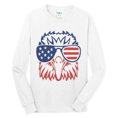 Patriotic Eagle 4th of July USA American Flag Design Tall Long Sleeve T-Shirt