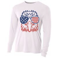 Patriotic Eagle 4th of July USA American Flag Design Cooling Performance Long Sleeve Crew