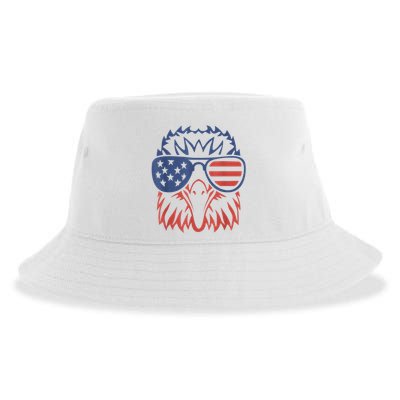 Patriotic Eagle 4th Of July Usa American Flag Patriotic Eagle Tees 4th Of July Sustainable Bucket Hat