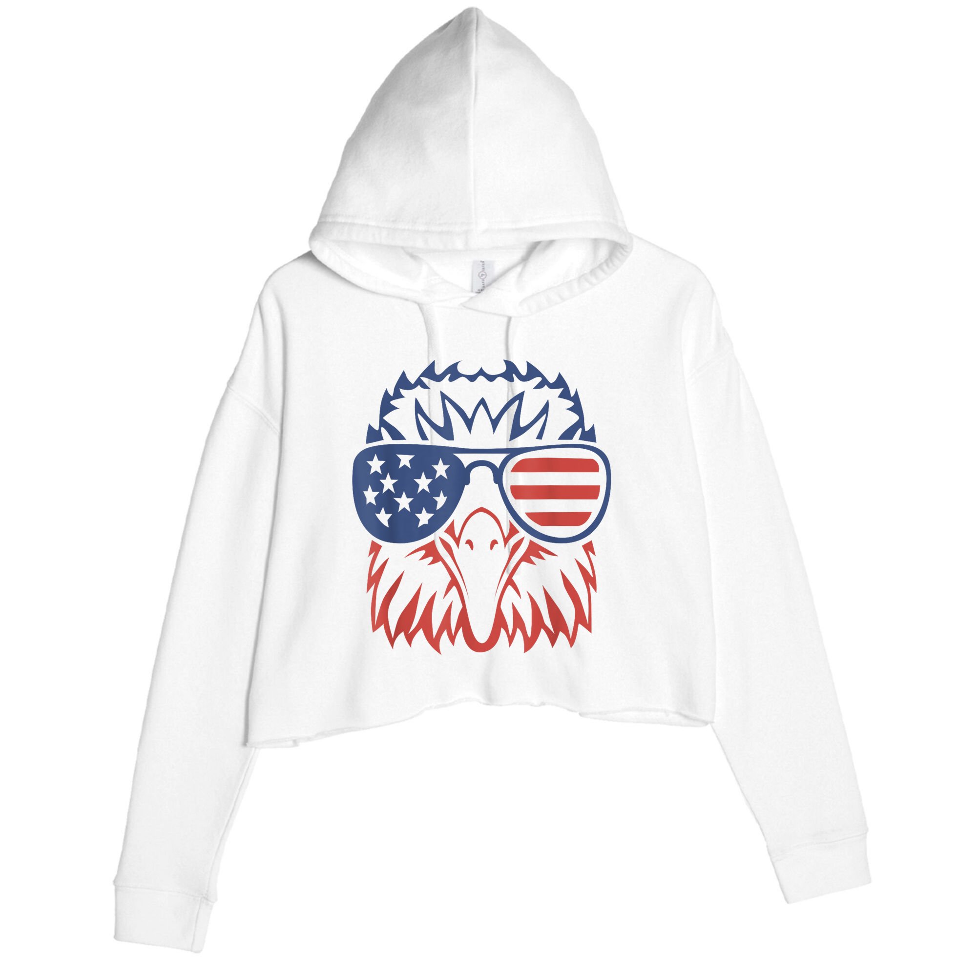 Patriotic Eagle 4th Of July Usa American Flag Patriotic Eagle Tees 4th Of July Crop Fleece Hoodie