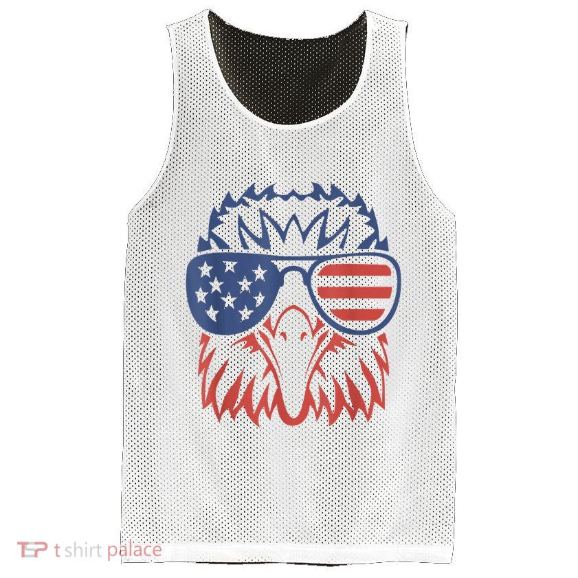 Patriotic Eagle 4th Of July Usa American Flag Patriotic Eagle Tees 4th Of July Mesh Reversible Basketball Jersey Tank