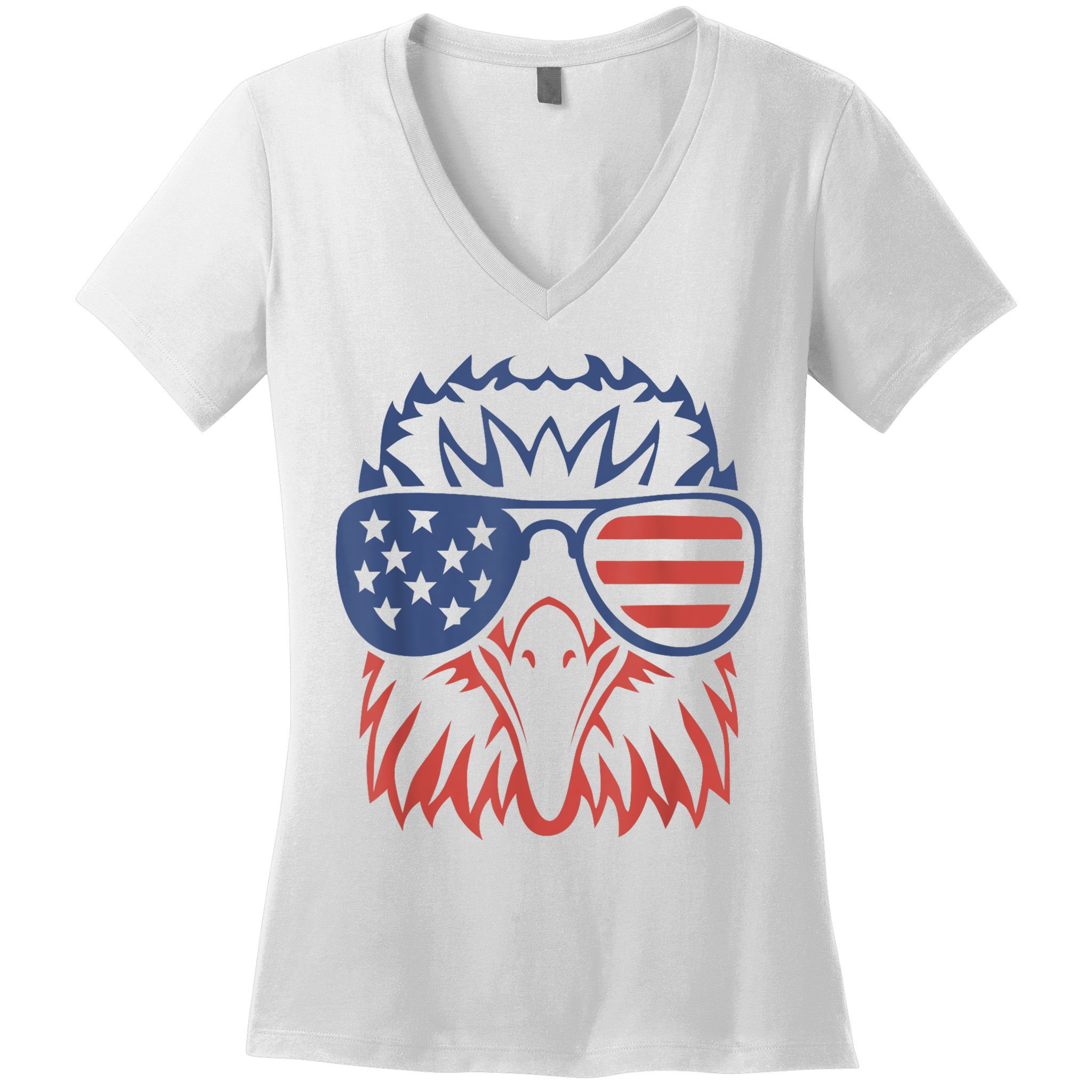 Patriotic Eagle 4th Of July Usa American Flag Patriotic Eagle Tees 4th Of July Women's V-Neck T-Shirt