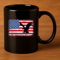 Patriotic Eagle 4th Of July Usa American Flag 11oz C Handle Ceramic Mug