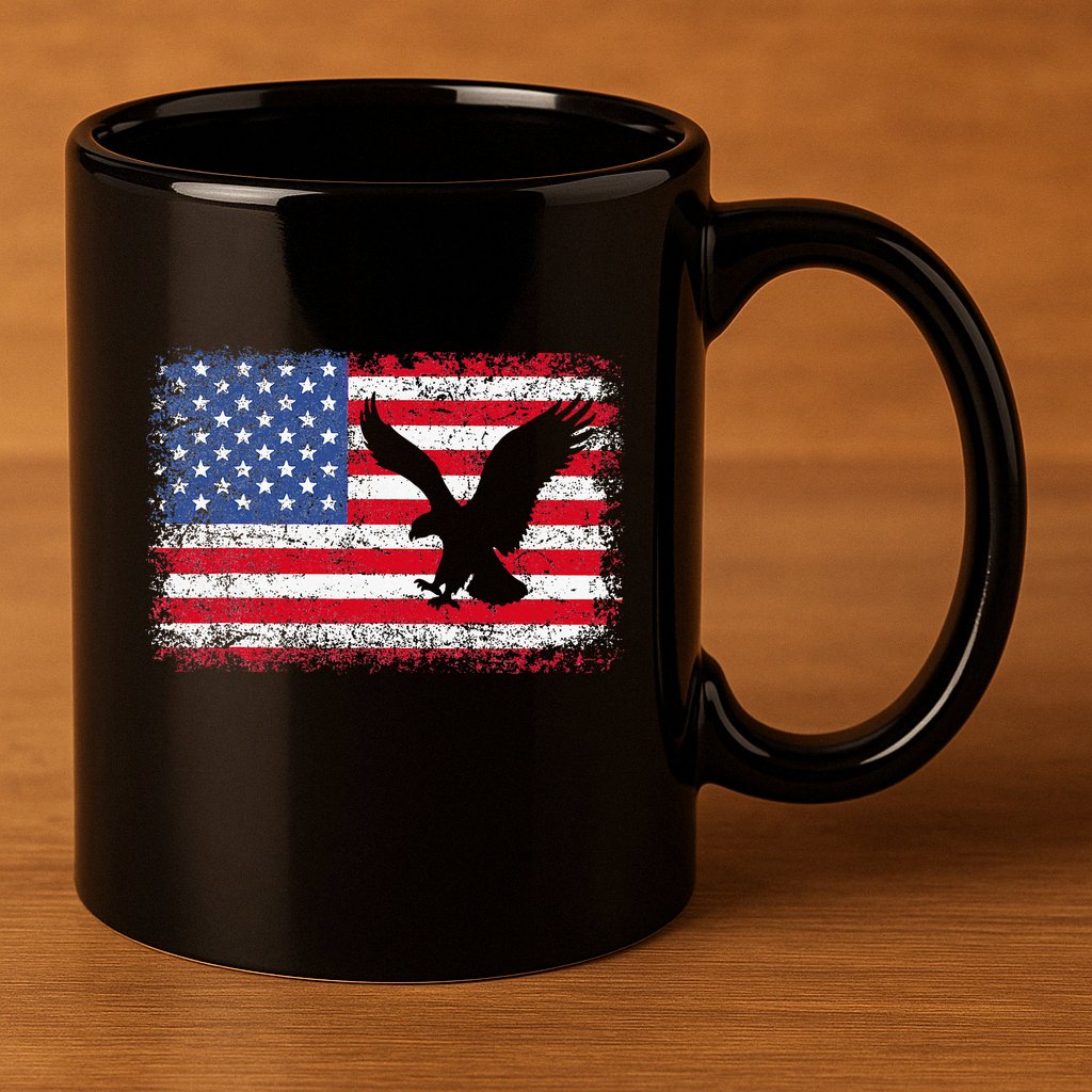 Patriotic Eagle 4th Of July Usa American Flag 11oz C Handle Ceramic Mug