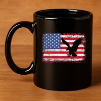 Patriotic Eagle 4th Of July Usa American Flag 11oz C Handle Ceramic Mug