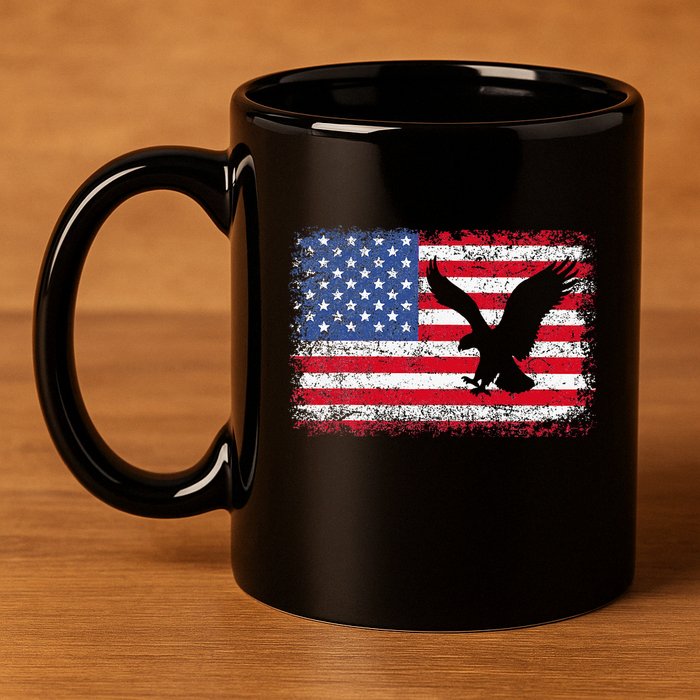 Patriotic Eagle 4th Of July Usa American Flag 11oz C Handle Ceramic Mug
