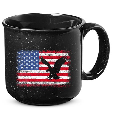Patriotic Eagle 4th Of July Usa American Flag 15oz Campfire Ceramic Mug