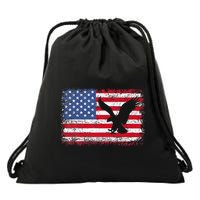 Patriotic Eagle 4th Of July Usa American Flag Drawstring Bag