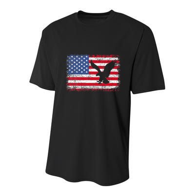 Patriotic Eagle 4th Of July Usa American Flag Youth Performance Sprint T-Shirt