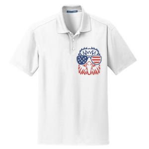 Patriotic Eagle 4th Of July Usa American Flag Design Dry Zone Grid Polo