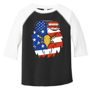 Patriotic Eagle 4th Of July Sunglass Usa American Flag Toddler Fine Jersey T-Shirt