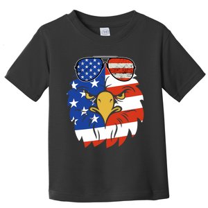 Patriotic Eagle 4th Of July Sunglass Usa American Flag Toddler T-Shirt