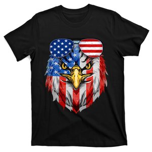 Patriotic Eagle 4th Of July Sunglass Usa American Flag T-Shirt