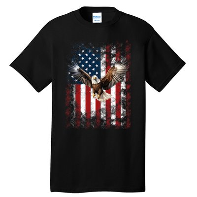 Patriotic Eagle 4th Of July Usa American Flag Tall T-Shirt