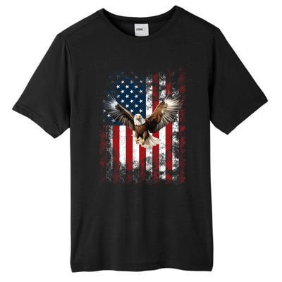 Patriotic Eagle 4th Of July Usa American Flag Tall Fusion ChromaSoft Performance T-Shirt