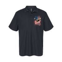 Patriotic Eagle 4th Of July Usa American Flag Softstyle Adult Sport Polo