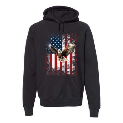 Patriotic Eagle 4th Of July Usa American Flag Premium Hoodie