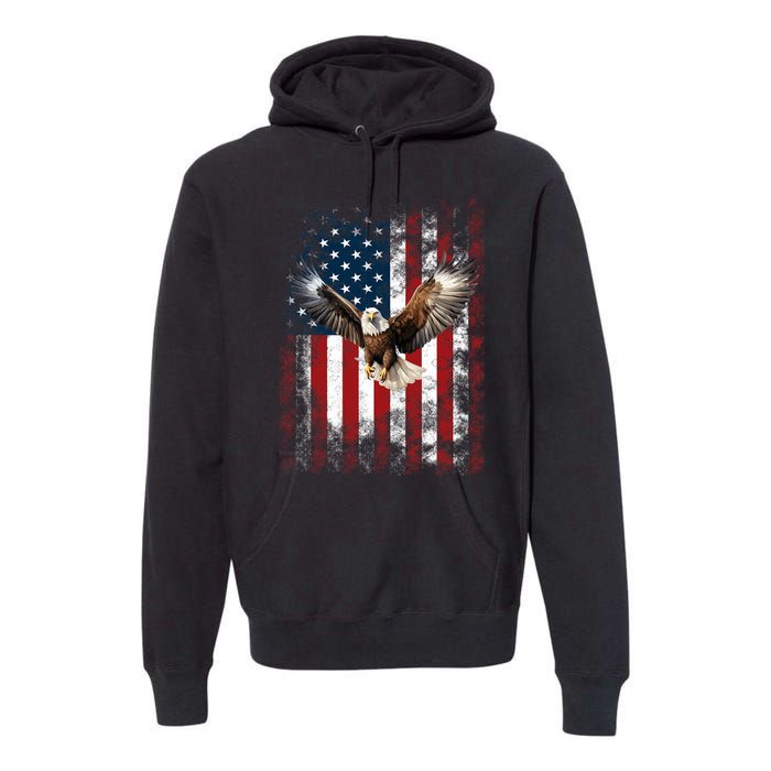 Patriotic Eagle 4th Of July Usa American Flag Premium Hoodie