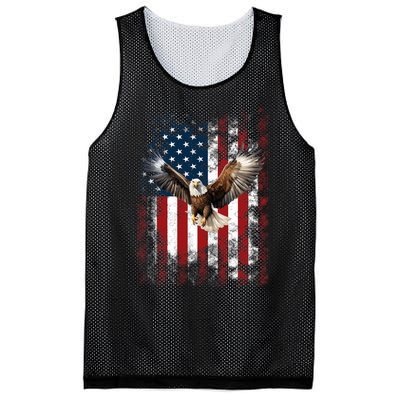 Patriotic Eagle 4th Of July Usa American Flag Mesh Reversible Basketball Jersey Tank