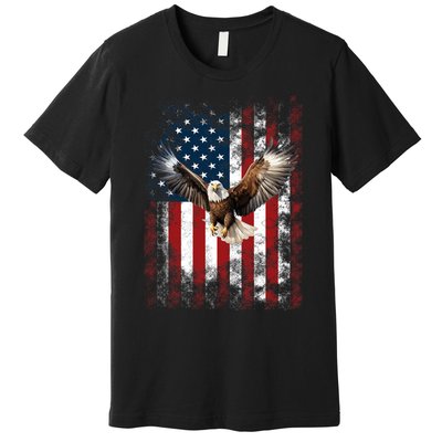 Patriotic Eagle 4th Of July Usa American Flag Premium T-Shirt