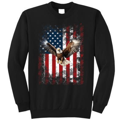 Patriotic Eagle 4th Of July Usa American Flag Tall Sweatshirt