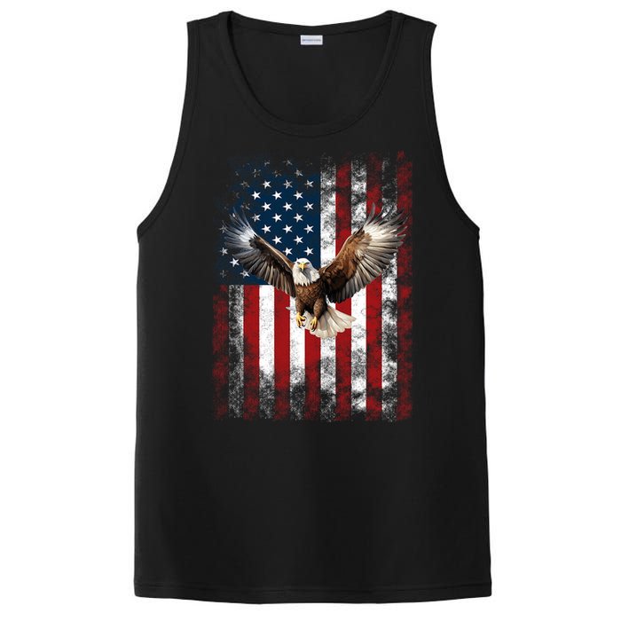 Patriotic Eagle 4th Of July Usa American Flag PosiCharge Competitor Tank