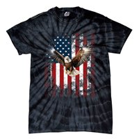 Patriotic Eagle 4th Of July Usa American Flag Tie-Dye T-Shirt