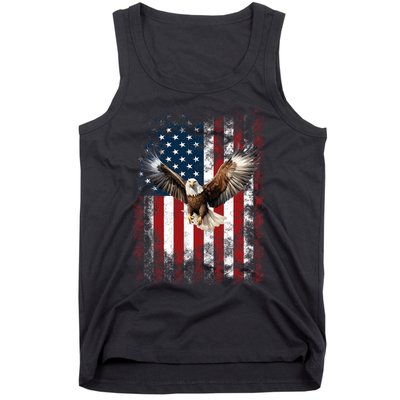 Patriotic Eagle 4th Of July Usa American Flag Tank Top