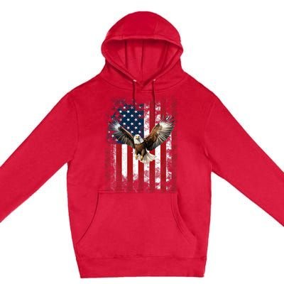 Patriotic Eagle 4th Of July Usa American Flag Premium Pullover Hoodie