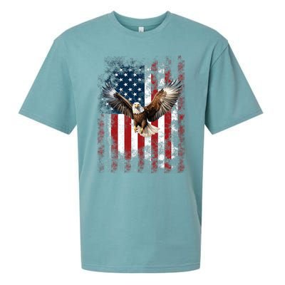 Patriotic Eagle 4th Of July Usa American Flag Sueded Cloud Jersey T-Shirt