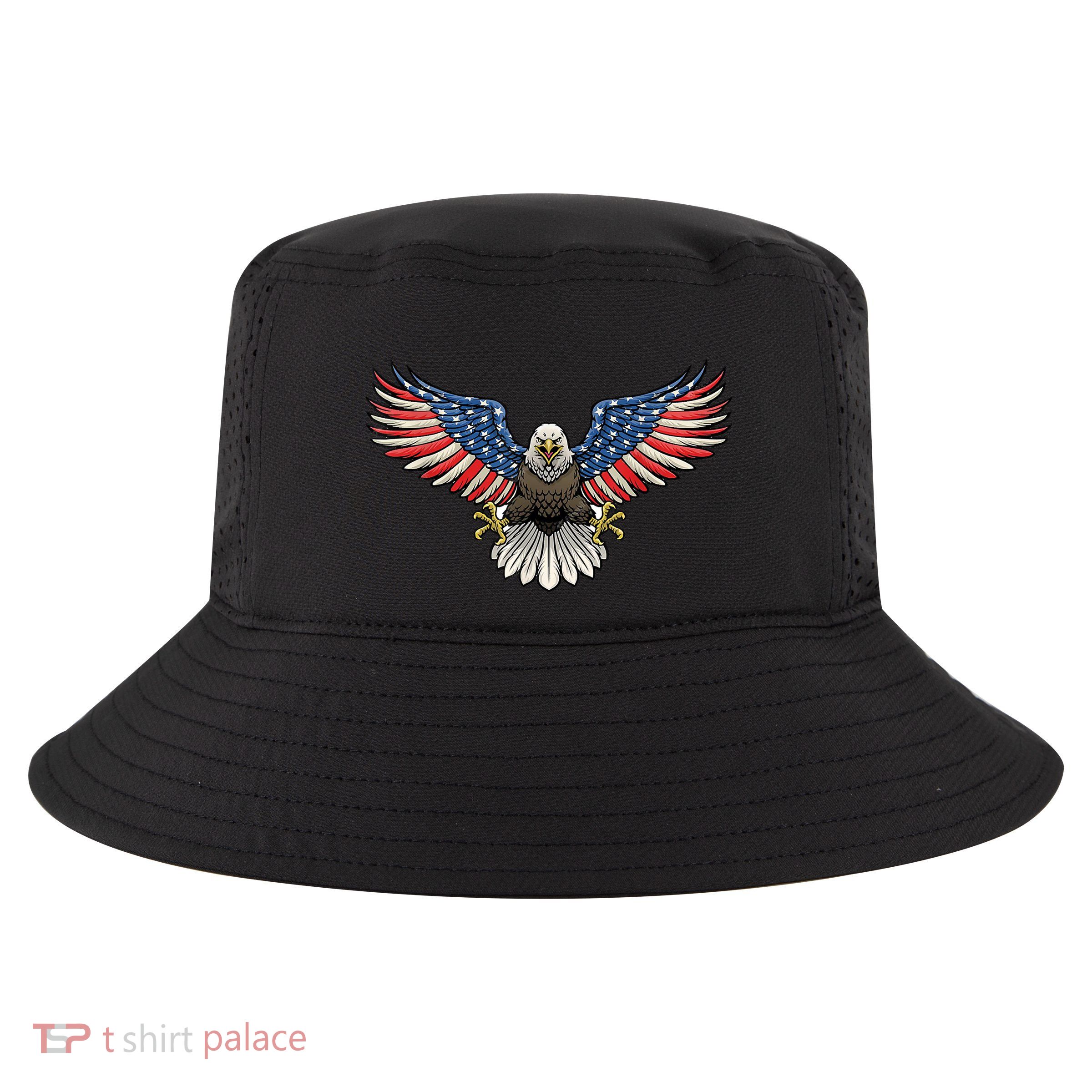 PATRIOTIC EAGLE 4th Of July USA American Flag Proud Cool Comfort Performance Bucket Hat