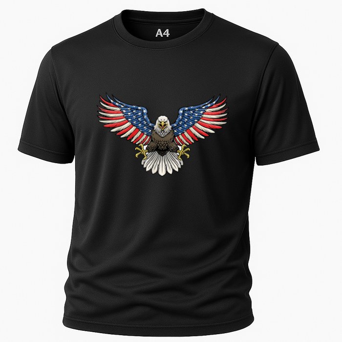 PATRIOTIC EAGLE 4th Of July USA American Flag Proud Cooling Performance Crew T-Shirt