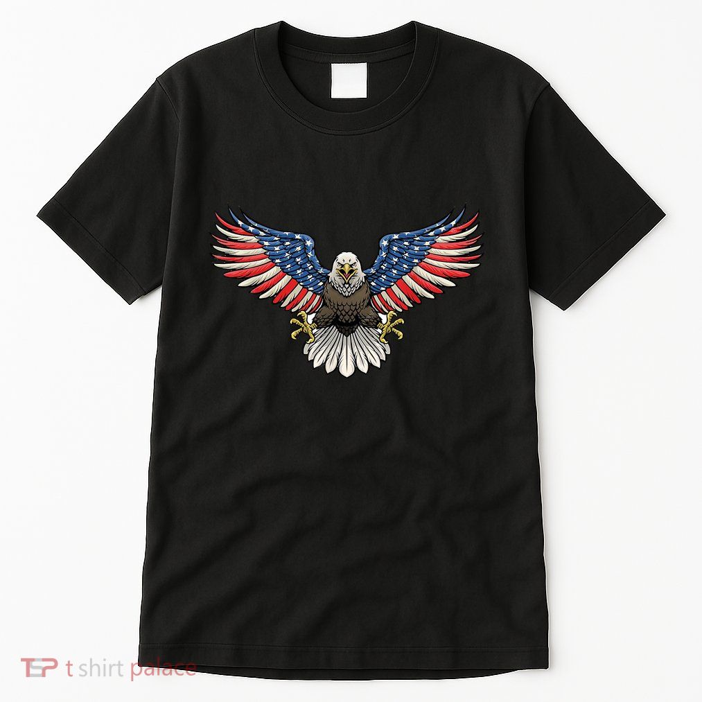 PATRIOTIC EAGLE 4th Of July USA American Flag Proud Tall T-Shirt