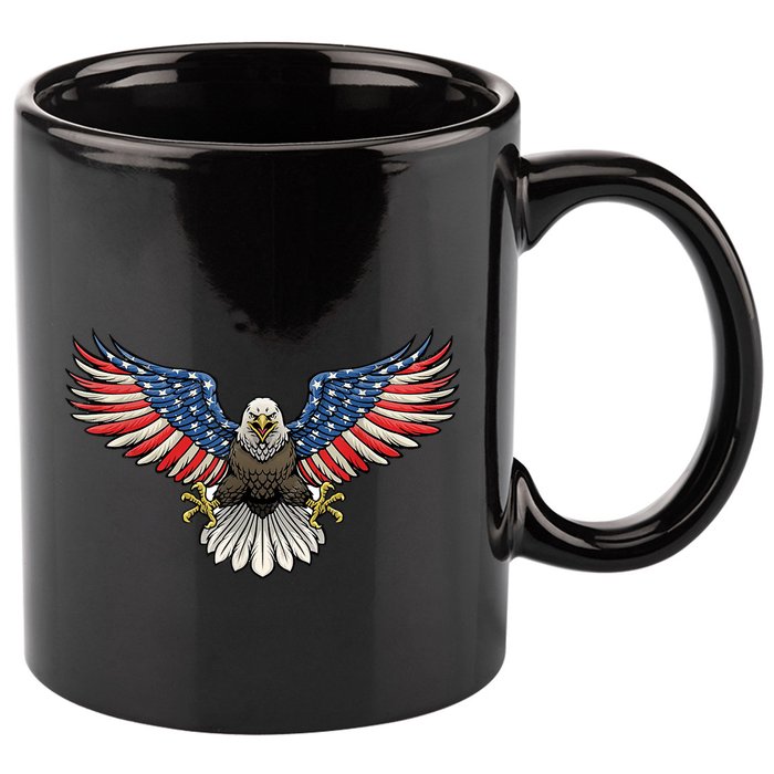 PATRIOTIC EAGLE 4th Of July USA American Flag Proud 11oz C Handle Ceramic Mug