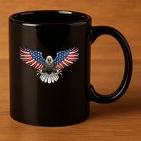 PATRIOTIC EAGLE 4th Of July USA American Flag Proud 11oz C Handle Ceramic Mug