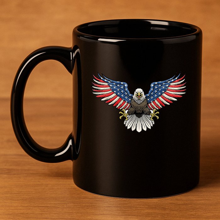 PATRIOTIC EAGLE 4th Of July USA American Flag Proud 11oz C Handle Ceramic Mug