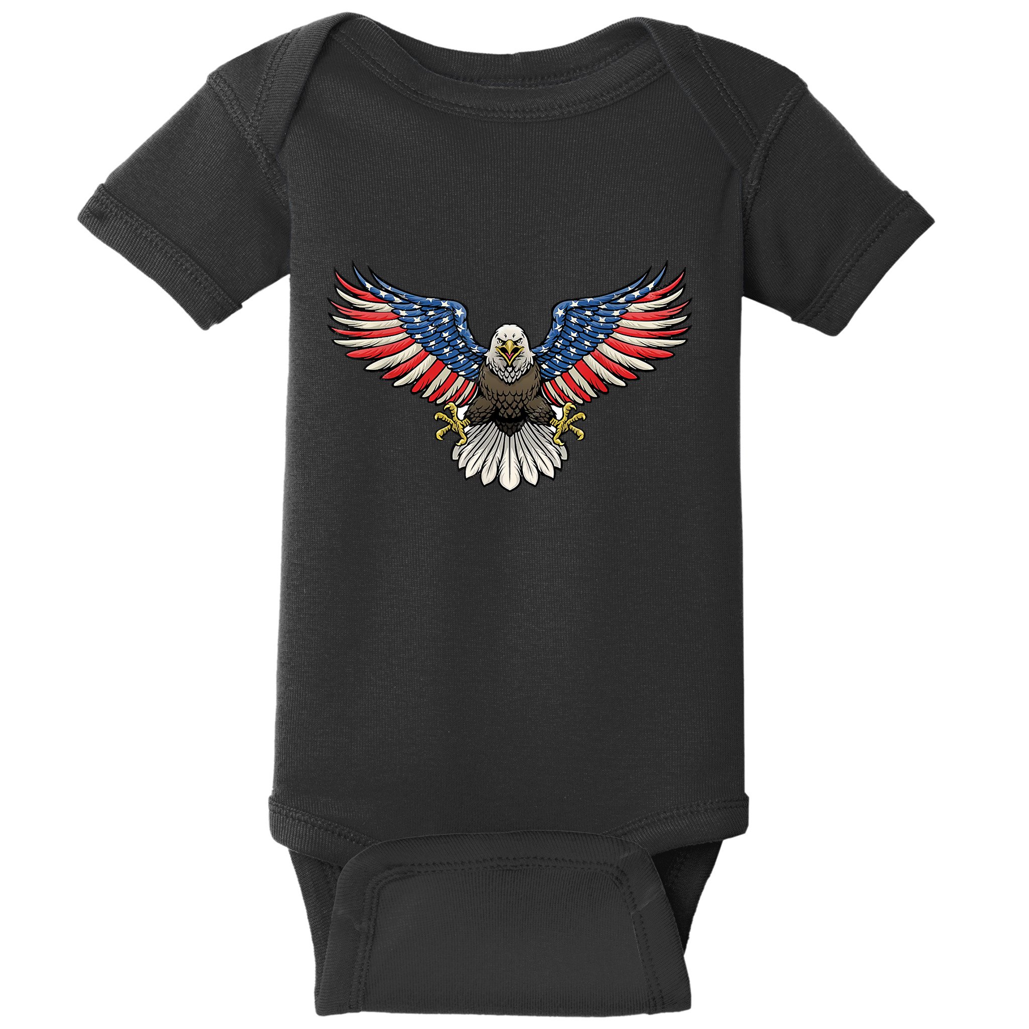 PATRIOTIC EAGLE 4th Of July USA American Flag Proud Baby Bodysuit