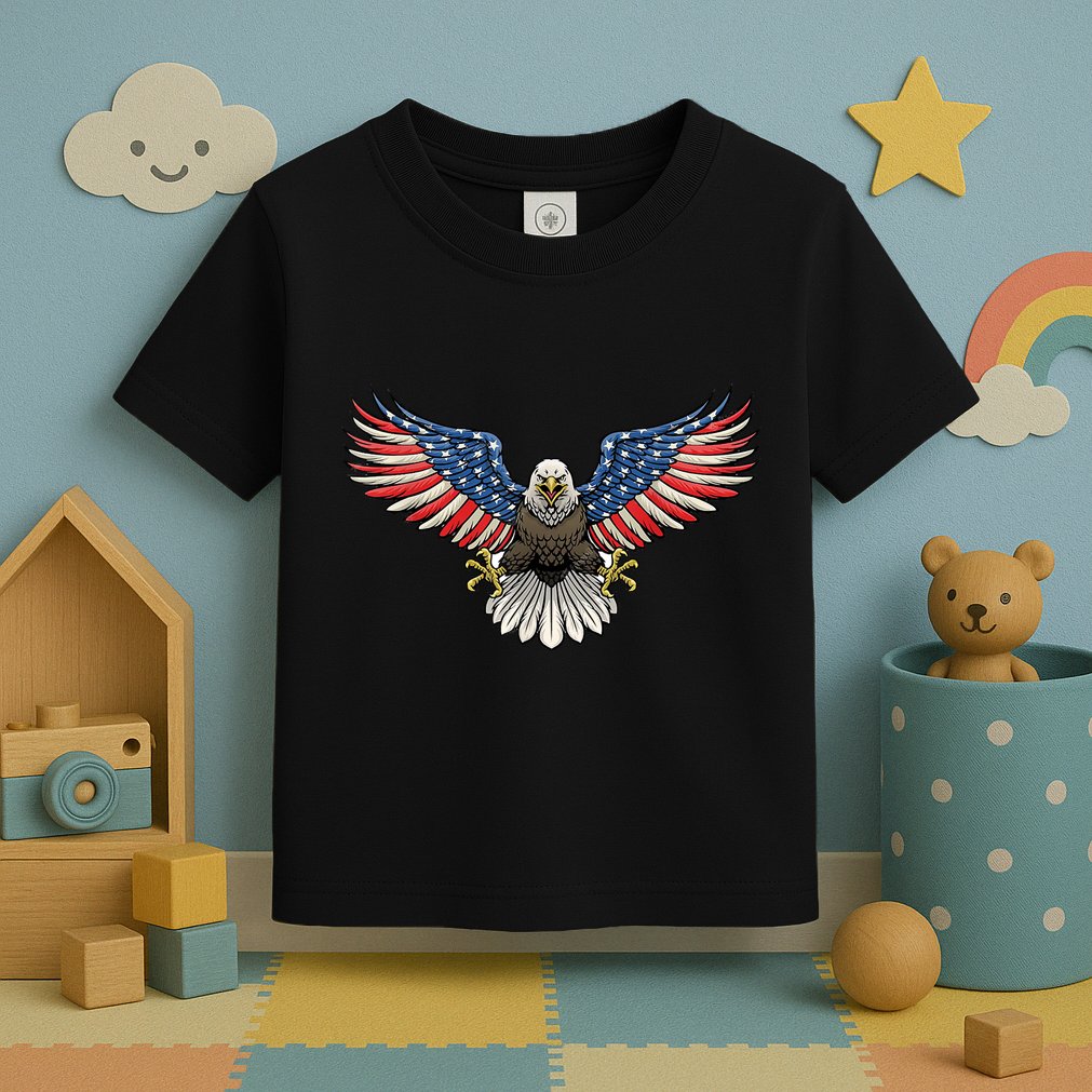 PATRIOTIC EAGLE 4th Of July USA American Flag Proud Toddler T-Shirt