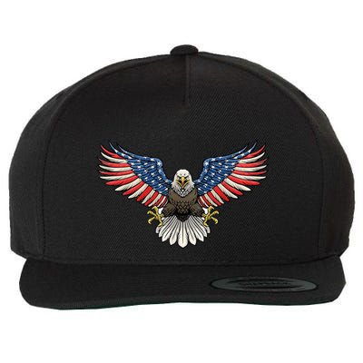 PATRIOTIC EAGLE 4th Of July USA American Flag Proud Wool Snapback Cap