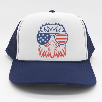 Patriotic Eagle 4th Of July USA American Flag Trucker Hat