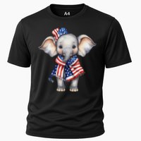 Patriotic Elephant 4th Of July Us Flag Performance Shirt
