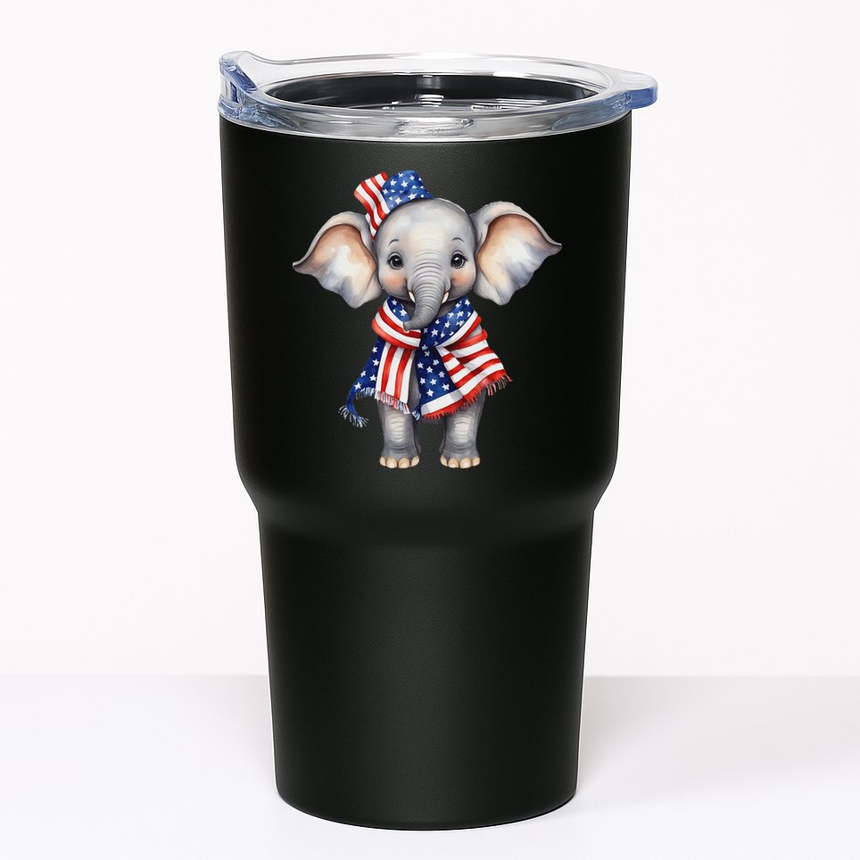 Patriotic Elephant 4th Of July Us Flag Tumbler