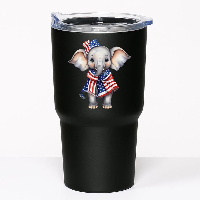 Patriotic Elephant 4th Of July Us Flag Tumbler