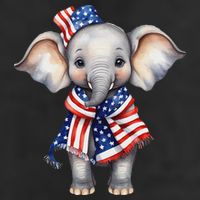 Patriotic Elephant 4th Of July Us Flag 25L Jumbo Tote